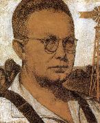 Grant Wood The Study of Self-Portrait France oil painting artist